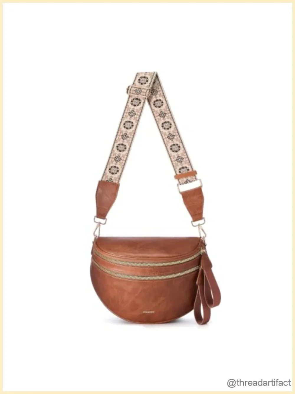 Spacious Leather Crossbody Bag Bum Bag PU Leather Shoulder Bag
